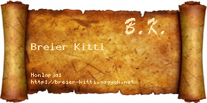 Breier Kitti névjegykártya